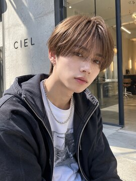 シエル  野江店(CIEL) ブラウンマッシュシースルーマッシュ韓国ヘアメンズヘア