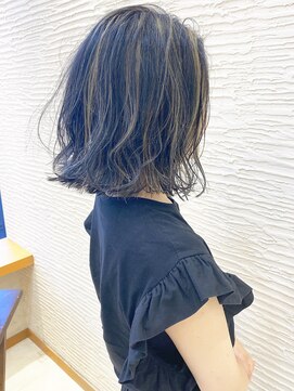 モリオ フロム ロンドン サッポロファクトリー店(morio FROM LONDON) 【morio】札幌ボブ ゆるふわボブ×ダークブルーハイライト