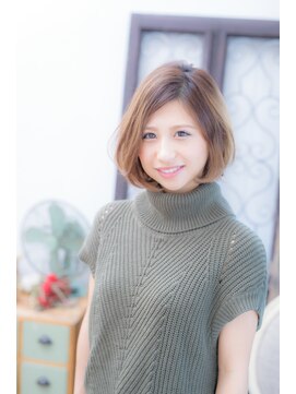 ミエル ヘア 新宿(miel hair) 〈mielhair新宿〉ナチュラル　ワンカールボブ　　TOKIO
