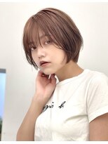 ミチオ ノザワ ヘアサロン ギンザ(Michio Nozawa HAIR SALON Ginza)&nbsp;★前髪あり/白髪ぼかし/ミルクティー/ひし形丸みショートボブ★