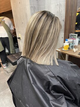 ラフ(LAFF) #バレイヤージュ#グレージュカラー#ボブウルフ#ココアベージュ