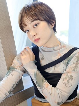 エムスラッシュ センター南(M.SLASH) オリーブカラー/ハイライト/ショートレイヤー/ウルフ/センター南