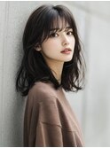 ☆オリーブグレーココアベージュ小顔クラゲヘアー/黒髪/髪質改善