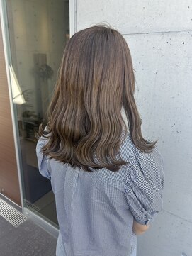 アチーブ ヘア デザイン(achieve hair design) 透け感グレージュ赤み消しカラー似合わせカット無造作セミロング