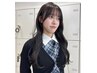 【大人気】透けるオリーブ、グレージュケアカラー使用＋顔まわりカット
