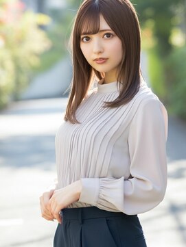 ファクトリーファイブ(Factory5) 小顔外ハネミディアムアッシュ20代30代40代くびれミディ韓国ヘア