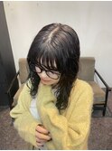 暗髪とパーマ