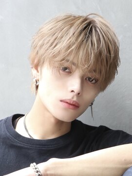 オーシャントーキョー 心斎橋(OCEAN TOKYO WEST) メンズヘアミルクティーベージュ束間マッシュ