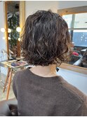 パーマ×ボブ×外はねパーマ×くせ毛を活かしたパーマヘア