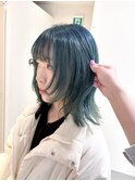 色落ちも楽しめるハイトーンのミントグリーン/寒色系カラー
