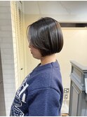 30代40代50代小顔ミニボブ/切りっぱなしボブ/大人ボブ/前髪なし