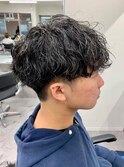 フェザーパーマサーフカール刈り上げセンターパート
