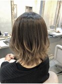 【Zina銀座】ミディアム×小顔×裾カラーベージュ