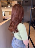 ブリーチ無しダブルカラーでオレンジカラー