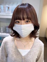 ベレーザ 渋谷(BELEZA)&nbsp;5799黒髪アッシュブラック韓国ヘア波巻きボブワンカールパーマ