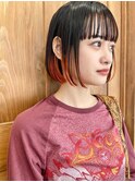オレンジカラー☆インナーカラー☆ボブ☆  10代20代30代代人気◎