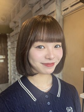 グランデュール 静岡駅前店(GRANDEUR) 静岡ミニボブ＃ショートボブ＃ヌナボブ＃顎ラインボブ＃ベージュ