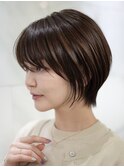 表参道切りっぱなしボブミディアムボブグレージュカラー40代50代