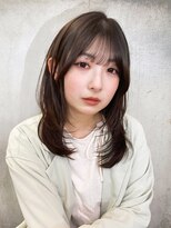 アルバム 新宿(ALBUM SHINJUKU)&nbsp;おくれ毛ロング顔周りレイヤー前髪カット_F50553