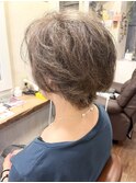 大人ショート/ふんわりショート/顔周りカット/白髪ぼかし