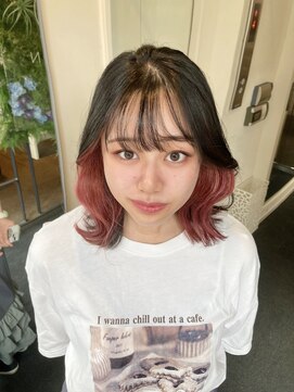 ダブル アンダーバー サロン(W_SALON) 【W_SALON 河原町】イヤリングカラー×ピンク