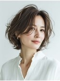 クラゲヘアー/小顔/ココアベージュ/オリーブグレー/川西
