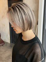 ハーパーズ 渋谷(harpers)&nbsp;コントラストバレイヤージュボブホワイトベージュ