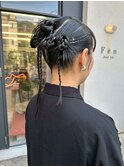 お呼ばれツインアレンジ♪ガーリーお団子ヘアアレンジ