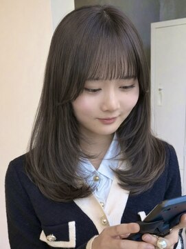ナナローネス 渋谷(nana loness) 赤みなしアッシュブラウン×ミディアムレイヤー