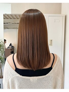零秒女髪 千里丘店 まとまりのある艶髪ミディアム美髪カラー髪質改善髪質改善カラー