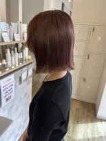 ジュエ ヘアー デザイン(Jue hair design)&nbsp;夏のぷつっと切りっぱなしボブ/ピンクブラウン/知立