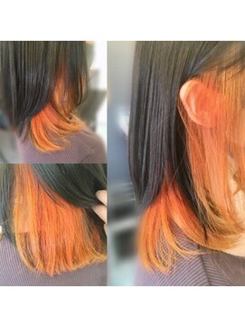 ディーリンク 南橋本店(HAIR MAKE DLINK) 個性派インナーオレンジ