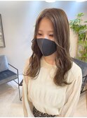田村千恵 オリーブグレージュ×韓国巻き
