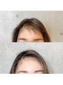 前髪エクステ20代30代大人かわいい女子　ココアブラウン