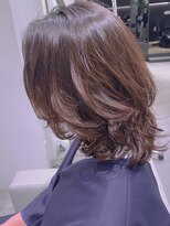 ステアケース 武蔵小杉店(stair:case)&nbsp;2022年人気髪型ミディ外ハネ　コテ巻き風パーマ