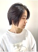 【FOLK】透明感ダークブラウン☆似合わせ前下がりショートボブ♪