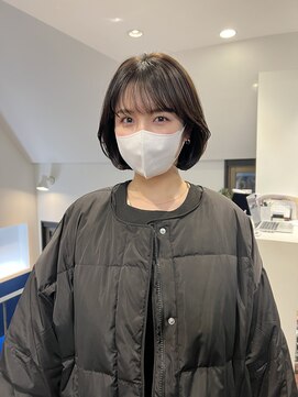 トレス(TRESS) 韓国風ボブ 前髪カット ブラウンベージュカラー