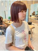 【mirei】大人かわいい切りっぱなしボブ x 暖色系カラー