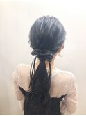 ドレスヘア お呼ばれ アレンジ 結婚式ローポニーテール