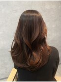 オレンジブラウン × ロングレイヤー
