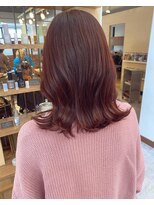 ルシュカイチマルニ(Rasca102)&nbsp;ブリーチなし、ピンクブラウン、外ハネ、くびれヘア