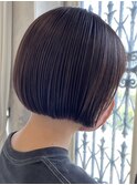 大人マッシュショート丸みショート黒髪ショートベリーショート
