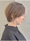メルティカラー白髪ぼかし脱白髪染め似合わせカットショートボブ