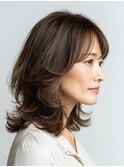 クラゲヘアー/小顔/ココアベージュ/オリーブグレー/川西