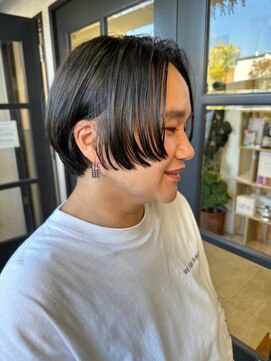 個性派ショート/オリーブベージュ/ショートボブ/西新/百道浜