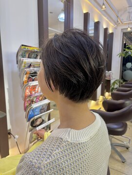 ヘアアーク(HAIR arc) ショートボブ#前下がり#ニュアンスカラー#ひし形#くびれかわいい