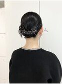 シニヨンアップスタイルヘアセットパーティーヘアセット結婚式