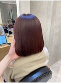 小顔セミウェットウェーブピンクベージュハイライトカラー