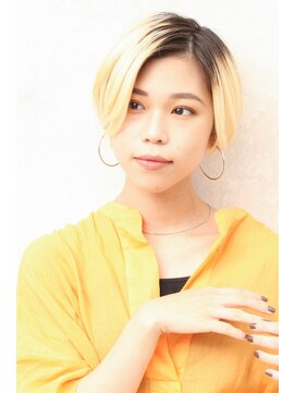 シトロン ブラン(CITRON blanc) サイドパート　シフォンショート　ハイトーンカラー