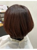 ショートヘア白髪染めカラーペインターブラウンカラー